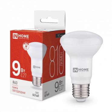 Лампа светодиодная LED-R63-VC 9Вт рефлектор 4000К нейтр. бел. E27 810лм 230В IN HOME 4690612024325 Лампа светодиодная LED-R63-VC 9Вт рефлектор 4000К нейтр. бел. E27 810лм 230В IN HOME 4690612024325