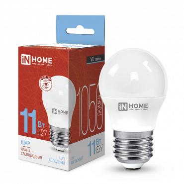 Лампа светодиодная LED-ШАР-VC 11Вт шар 6500К холод. бел. E27 1050лм 230В IN HOME 4690612024943 Лампа светодиодная LED-ШАР-VC 11Вт шар 6500К холод. бел. E27 1050лм 230В IN HOME 4690612024943