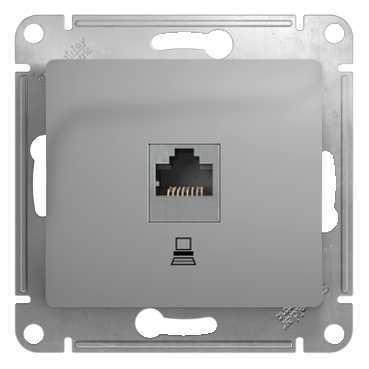 Розетка компьютерная 1-м СП Glossa RJ45 кат.5E механизм алюм. SE GSL000381K Розетка компьютерная 1-м СП Glossa RJ45 кат.5E механизм алюм. SE GSL000381K