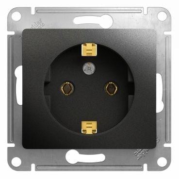 Розетка 1-м СП 1мод. Glossa 16А IP20 с заземл. механизм антрацит SE GSL000743 Розетка 1-м СП 1мод. Glossa 16А IP20 с заземл. механизм антрацит SE GSL000743