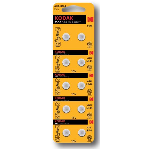 Элемент питания алкалиновый "таблетка" LR44/LR1154/AG13/G13 MAX Button Cell (блист.10шт) 30413139-RU1 KODAK Б0044718 Элемент питания алкалиновый "таблетка" LR44/LR1154/AG13/G13 MAX Button Cell (блист.10шт) 30413139-RU1 KODAK Б0044718