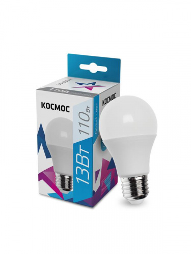 Лампа светодиодная A60 13Вт 4500К E27 220В КОСМОС LkecLED13wA60E2745 Лампа светодиодная A60 13Вт 4500К E27 220В КОСМОС LkecLED13wA60E2745