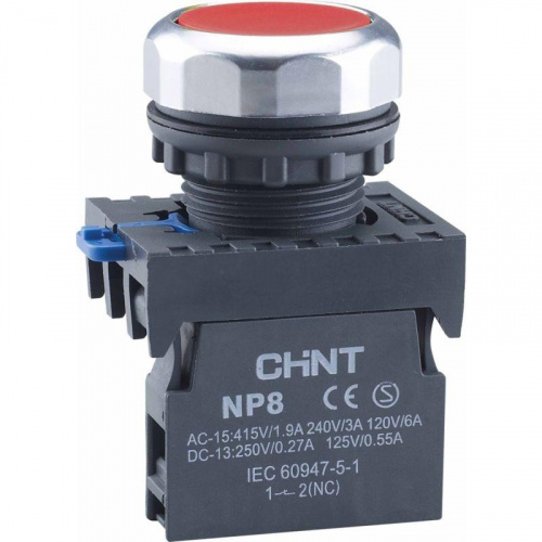 Кнопка управления NP8-11BN/4 без подсветки красн. 1НО+1НЗ IP65 (R) CHINT 667114 Кнопка управления NP8-11BN/4 без подсветки красн. 1НО+1НЗ IP65 (R) CHINT 667114
