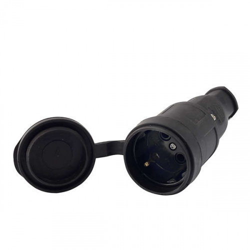 Разъем штепсельный 1х16А 2P+PE 220-240В IP44 с заглушкой каучук LEZARD 106-0400-0102/102 Разъем штепсельный 1х16А 2P+PE 220-240В IP44 с заглушкой каучук LEZARD 106-0400-0102/102