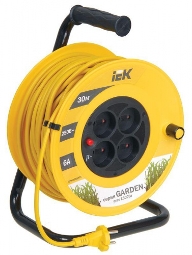 Удлинитель на катушке 4х30м без заземл. 6А IP20 Garden УК30 2х0.75 термозащита IEK WKP23-06-04-30 Удлинитель на катушке 4х30м без заземл. 6А IP20 Garden УК30 2х0.75 термозащита IEK WKP23-06-04-30