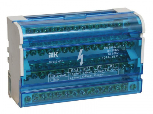 Шина на DIN-рейку в корпусе (кросс-модуль) ШНК 4х15 3L+PEN IEK YND10-4-15-125 Шина на DIN-рейку в корпусе (кросс-модуль) ШНК 4х15 3L+PEN IEK YND10-4-15-125