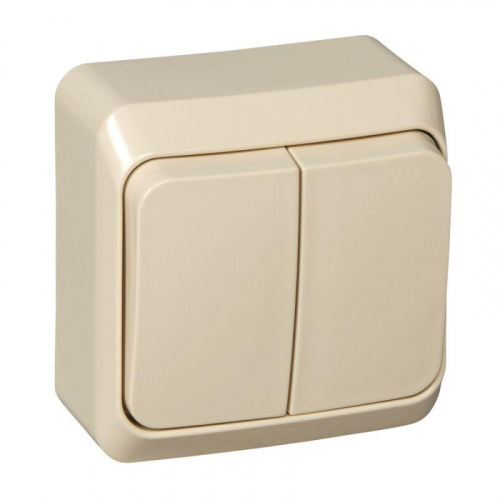 Выключатель 2-кл. ОП Этюд 10А IP20 с подсветкой крем. SE BA10-006K Выключатель 2-кл. ОП Этюд 10А IP20 с подсветкой крем. SE BA10-006K
