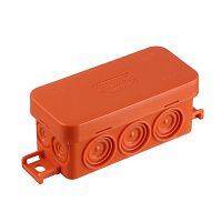 JBL090 Коробка огн. E110, о/п 90х42х40мм, без галогена, 10 вых., IP55, 2P, (0,15-2, 5мм²), цвет оранж. Экопласт