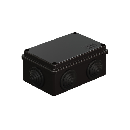 JBS120 Коробка распределительная о/п, 120х80х50мм 6 вых., IP55 цвет чёрный (упаковка DIY) Экопласт