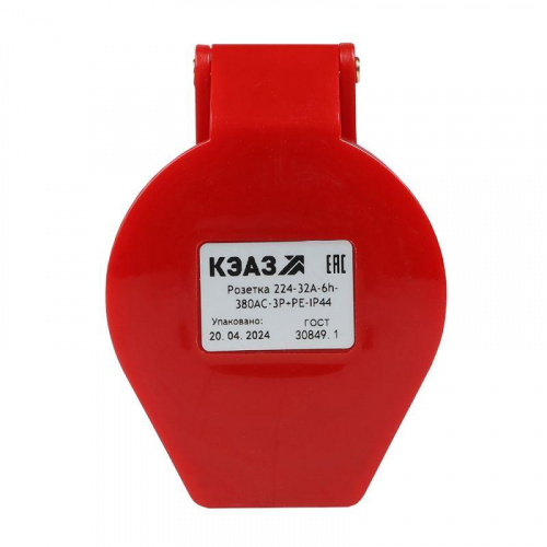 Розетка кабельная 224 32А 380AC 3P+PE 6ч IP44 КЭАЗ 222752 Розетка кабельная 224 32А 380AC 3P+PE 6ч IP44 КЭАЗ 222752