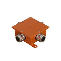 SMB120 Коробка металлическая, огн. E-110,о/п 120х120х60, 4 метал. гермоввода, IP66, 3P, (1,5-10 мм²), цвет оранж. Экопласт