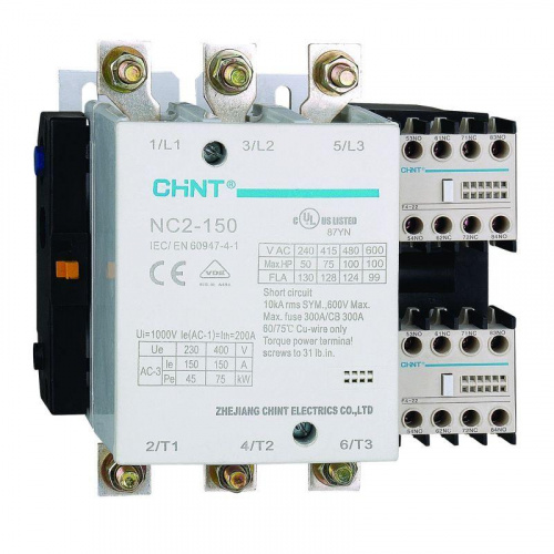 Контактор NC2-150 150А кат. 380-415В AC AC-3 (R) CHINT 671691 Контактор NC2-150 150А кат. 380-415В AC AC-3 (R) CHINT 671691