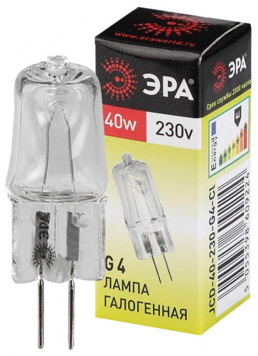 Лампа галогенная G4-JCD-40W-230V-Cl 40Вт G4 230В Эра C0039280 Лампа галогенная G4-JCD-40W-230V-Cl 40Вт G4 230В Эра C0039280