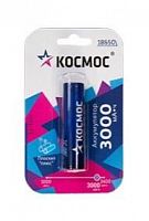 Аккумулятор Li-ion 18650 3000мА.ч без защиты с плоским контактом КОСМОС KOC18650Li30FLBL1