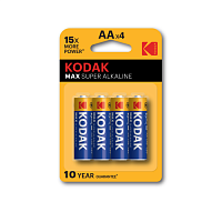 Элемент питания алкалиновый AA/LR6 1.5В MAX SUPER Alkaline (блист.4шт) 30952867-RU1 KODAK Б0005120