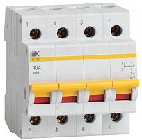 Выключатель нагрузки (мини-рубильник) 4п 40А ВН-32 KARAT IEK MNV10-4-040