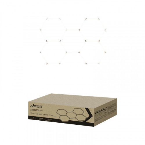 Светильник светодиодный ДБО-HEXAGON 5С-24065 240Вт 6500К 230В 1628х2380мм 5 сот 0.5м шнур с вилкой NEOX 4690612066622 Светильник светодиодный ДБО-HEXAGON 5С-24065 240Вт 6500К 230В 1628х2380мм 5 сот 0.5м шнур с вилкой NEOX 4690612066622
