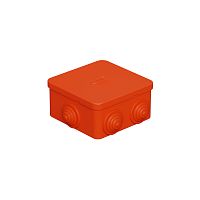 JBS080 Коробка огн. E110, о/п 85х85х50мм,  без галогена, 6 вых., IP55, 5P, (1,5-10,0 мм²), цвет оранж .Экопласт