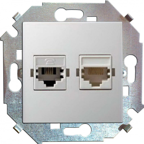 Розетка компьютерная 2-м СП Simon 15 RJ45 кат.5E Systimax механизм бел. Simon 1591593-030 Розетка компьютерная 2-м СП Simon 15 RJ45 кат.5E Systimax механизм бел. Simon 1591593-030