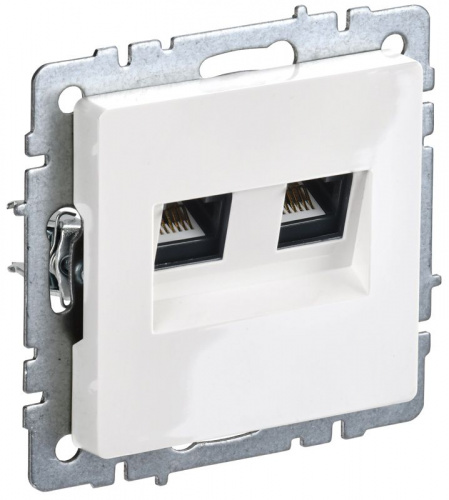 Розетка компьютерная двойн. СП RJ45 кат.5E BRITE РК10-2-БрБ механизм бел. IEK BR-K20-1-K01 Розетка компьютерная двойн. СП RJ45 кат.5E BRITE РК10-2-БрБ механизм бел. IEK BR-K20-1-K01