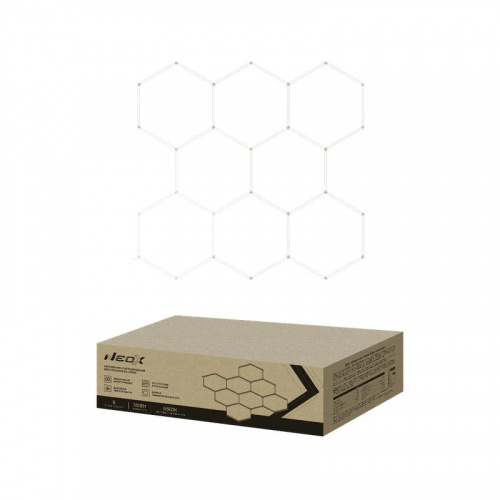 Светильник светодиодный ДБО-HEXAGON 8С-35065 350Вт 6500К 230В 2350х2442мм 8 сот 0.5м шнур с вилкой NEOX 4690612066639 Светильник светодиодный ДБО-HEXAGON 8С-35065 350Вт 6500К 230В 2350х2442мм 8 сот 0.5м шнур с вилкой NEOX 4690612066639