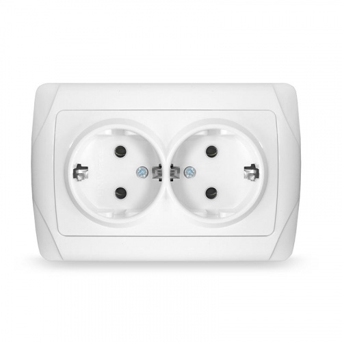 Розетка 2-м СП Маргарита 16А IP20 с заземл. бел. UNIVersal М0128 Розетка 2-м СП Маргарита 16А IP20 с заземл. бел. UNIVersal М0128