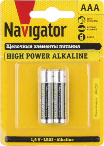 Элемент питания алкалиновый AAA/LR03 94 750 NBT-NE-LR03-BP2 (блист.2шт) Navigator 94750 Элемент питания алкалиновый AAA/LR03 94 750 NBT-NE-LR03-BP2 (блист.2шт) Navigator 94750