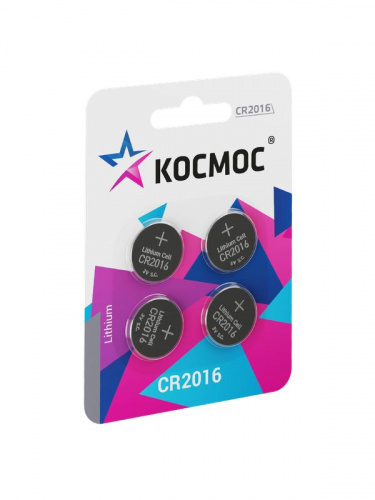 Элемент питания литиевый CR2016 4хBL (блист.4шт) КОСМОС KOC2016BL4 Элемент питания литиевый CR2016 4хBL (блист.4шт) КОСМОС KOC2016BL4