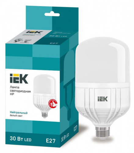 Лампа светодиодная HP 30Вт 4000К нейтр. бел. E27 230В IEK LLE-HP-30-230-40-E27 Лампа светодиодная HP 30Вт 4000К нейтр. бел. E27 230В IEK LLE-HP-30-230-40-E27
