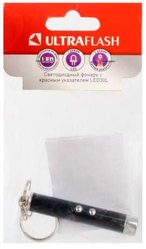 Фонарь LED30L (1LED+лазерная указка 3хAG3 блист-пакет черн.) Ultraflash 12325 Фонарь LED30L (1LED+лазерная указка 3хAG3 блист-пакет черн.) Ultraflash 12325