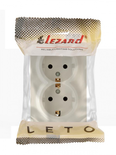 Розетка 2-м ОП LETO с заземл. закрытый корпус ПБТ крем LEZARD 752-0300-127B Розетка 2-м ОП LETO с заземл. закрытый корпус ПБТ крем LEZARD 752-0300-127B