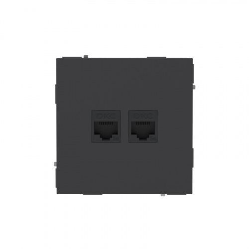 Розетка компьютерная 2-м KANT RJ45 кат.5E без шторки черн. уголь DKC 7012664 Розетка компьютерная 2-м KANT RJ45 кат.5E без шторки черн. уголь DKC 7012664