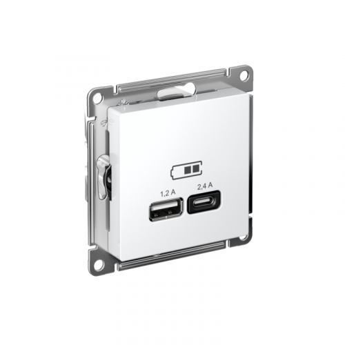Розетка USB AtlasDesign тип A+C 5В/2.4А 2х5В/1.2А механизм бел. SE ATN000139 Розетка USB AtlasDesign тип A+C 5В/2.4А 2х5В/1.2А механизм бел. SE ATN000139