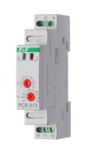 Реле времени PCR-513 8А 230В 1 перекл. IP20 задержка включ. монтаж на DIN-рейке F&F EA02.001.003 Реле времени PCR-513 8А 230В 1 перекл. IP20 задержка включ. монтаж на DIN-рейке F&F EA02.001.003