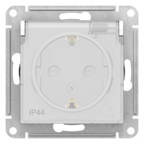 Розетка 1-м СП AtlasDesign Aqua 16А IP44 с заземл. защ. шторки с крышкой механизм бел. SE ATN440146 Розетка 1-м СП AtlasDesign Aqua 16А IP44 с заземл. защ. шторки с крышкой механизм бел. SE ATN440146