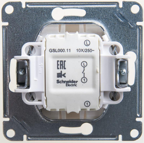 Выключатель 1-кл. СП Glossa 10А IP20 (сх. 1) 10AX механизм перламутр. SE GSL000611 Выключатель 1-кл. СП Glossa 10А IP20 (сх. 1) 10AX механизм перламутр. SE GSL000611
