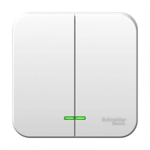 Выключатель 2-кл. ОП Blanca 10А IP20 (сх. 5) 250В с подсветкой с изолир. пластиной бел. SE BLNVA105111 Выключатель 2-кл. ОП Blanca 10А IP20 (сх. 5) 250В с подсветкой с изолир. пластиной бел. SE BLNVA105111