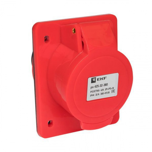 Розетка скрыт. уст. 32А 380В 3P+РЕ+N IP44 (425) EKF ps-425-32-380 Розетка скрыт. уст. 32А 380В 3P+РЕ+N IP44 (425) EKF ps-425-32-380