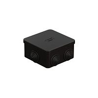 JBS080 Коробка распределительная о/п, 85х85х40мм 6 вых.,IP44 цвет чёрный, подходит для монтаж. пистолета (упаковка DIY) Экопласт