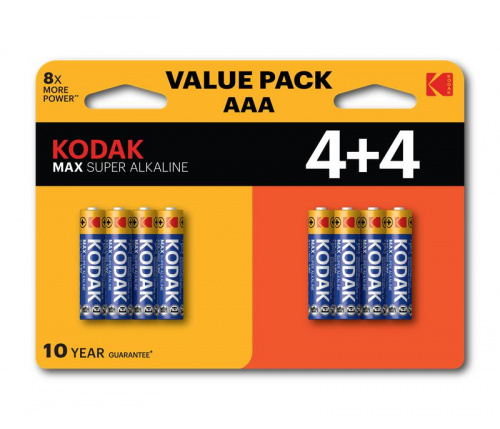 Элемент питания алкалиновый AAA/LR03 1.5В MAX SUPER Alkaline (блист.8шт) KODAK Б0057079 Элемент питания алкалиновый AAA/LR03 1.5В MAX SUPER Alkaline (блист.8шт) KODAK Б0057079