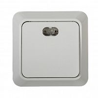 Выключатель 1-кл. ОП Bolleto 10А IP20 7121 накладной с подсветкой бел. ASD / IN HOME 4680005959754