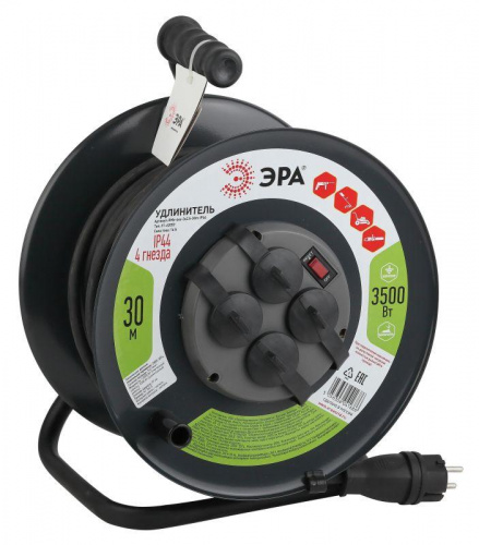 Удлинитель на метал. катушке 4х30м с заземл. 16А IP44 RMx-4es-3х2.5-30m-IP44(KG) КГ 3х2.5 Эра Б0043058 Удлинитель на метал. катушке 4х30м с заземл. 16А IP44 RMx-4es-3х2.5-30m-IP44(KG) КГ 3х2.5 Эра Б0043058