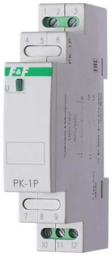 Реле промежуточное PK-1P/Un (монтаж на DIN-рейке 35мм 12В AC/DC 16А перекл.) F&F EA06.001.001 Реле промежуточное PK-1P/Un (монтаж на DIN-рейке 35мм 12В AC/DC 16А перекл.) F&F EA06.001.001