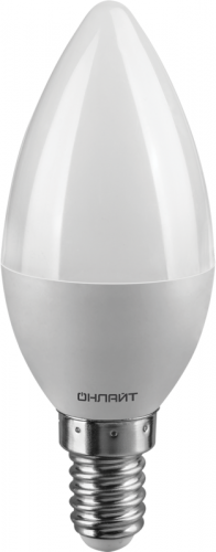 Лампа светодиодная 71 628 OLL-C37-6-230-2.7K-E14-FR 6Вт свеча 2700К тепл. бел. E14 600лм 176-264В ОНЛАЙТ 71628