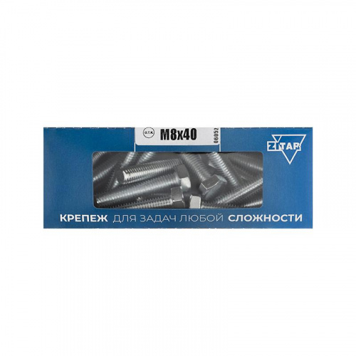 Болт с шестигранной головкой М8х40 DIN 933 оцинк. (уп.25шт) Tech-Krep/Zitar 105210 Болт с шестигранной головкой М8х40 DIN 933 оцинк. (уп.25шт) Tech-Krep/Zitar 105210