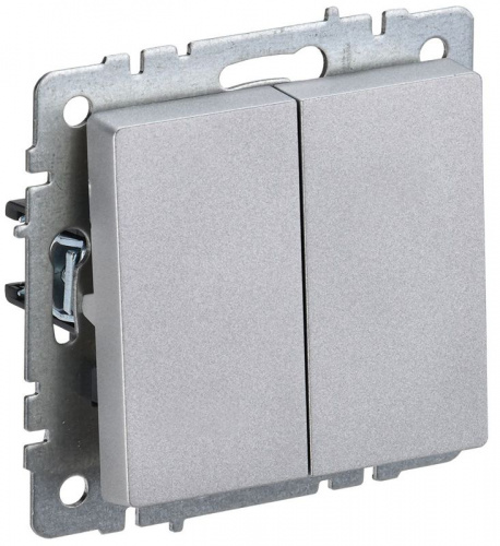 Выключатель 2-кл. СП BRITE ВС10-2-0-БрА 10А механизм алюм. IEK BR-V20-0-10-K47 Выключатель 2-кл. СП BRITE ВС10-2-0-БрА 10А механизм алюм. IEK BR-V20-0-10-K47