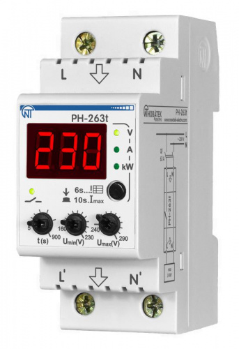 Реле напряжения PH-263 T НовАтек-Электро 3425600263т Реле напряжения PH-263 T НовАтек-Электро 3425600263т