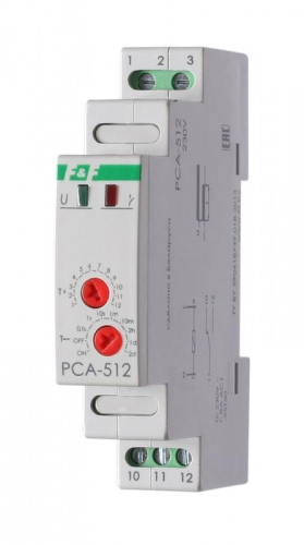 Реле времени PCA-512 8А 230В 1 перекл. IP20 задержка выключ. монтаж на DIN-рейке F&F EA02.001.001 Реле времени PCA-512 8А 230В 1 перекл. IP20 задержка выключ. монтаж на DIN-рейке F&F EA02.001.001