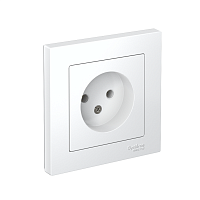 Розетка 1-м СП AtlasDesign 16А IP20 без заземл. в сборе бел. SE ATN000140