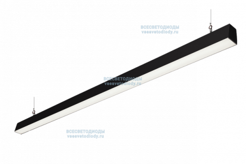 Светильник КРИСТАЛЛ VS352 56W-6150Lm 5000-5500К ОПАЛ IP44 с БАП (aax.tech) на 1 час чёрный